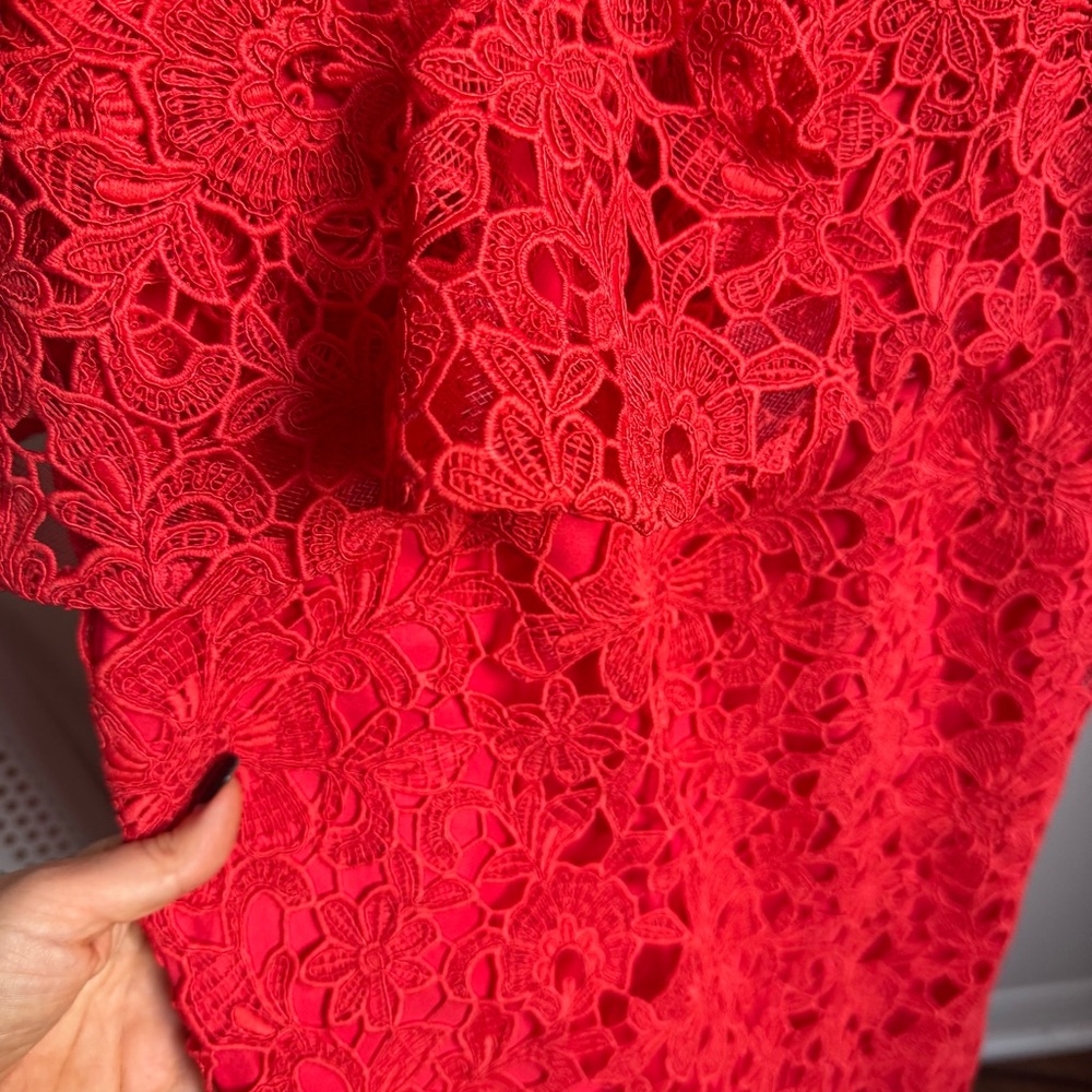 NWT Muse by Marchesa Amaryllis Lace Off-The-Shoulder Midi Dress Sz 14 - Picture 10 of 11
